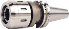 Accupro - CAT50 Dual Contact Taper, 1-1/4" Hole Diam x 2.88" Nose Diam Milling Chuck - 4.14" Projection, 0.0002" TIR, Through-Spindle & DIN Flange Coolant, - Exact Industrial Supply