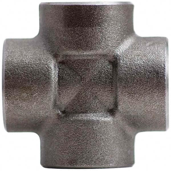 Merit Brass - Black Pipe Fittings; Type: Cross ; Fitting Size: 1-1/2 (Inch); End Connections: Female NPT ; Classification: 3000 ; Material: Carbon Steel ; Finish/Coating: Mill/Oil - Exact Industrial Supply