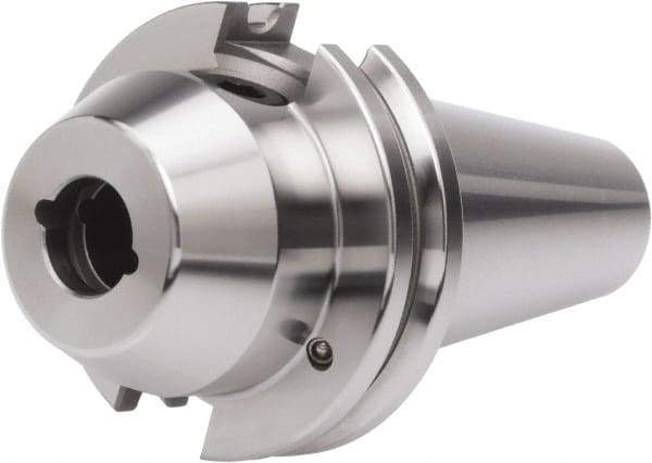 Accupro - CAT50 Taper Shank 1" Hole End Mill Holder/Adapter - 2-23/64" Nose Diam, 6" Projection, Through-Spindle & DIN Flange Coolant - Exact Industrial Supply