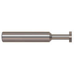 Woodruff Keyseat Cutter: 0.375″ Cut Dia, 0.062″ Cut Width, 3/8″ Shank Dia, Straight Tooth 2-1/2″ OAL, 6 Teeth, Solid Carbide