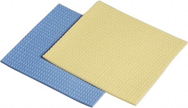 Ability One - 5" Long x 1/2" Wide x 1" Thick Scouring Sponge - Nonabrasive, Blue/Yellow - Exact Industrial Supply