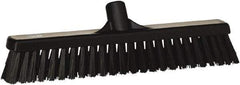 Vikan - 16" Combo Duty Synthetic Push Broom - 2" Bristle Length, Plastic Block, European Threaded Handle Connection - Exact Industrial Supply
