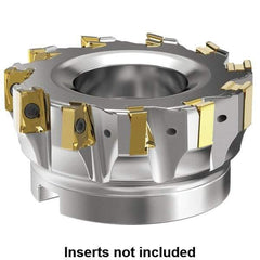 Kennametal - 11 Inserts, 4" Cut Diam, 1-1/2" Arbor Diam, 15.5mm Max Depth of Cut, Indexable Square-Shoulder Face Mill - 0° Lead Angle, 50.8" High, LNGU15T608SRGE Insert Compatibility, Series MILL 4-15 - Exact Industrial Supply