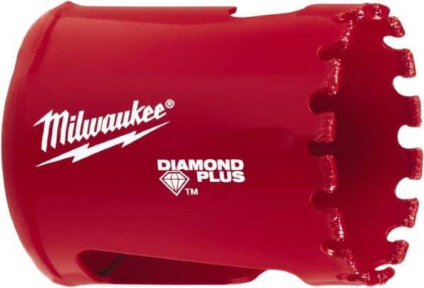 Milwaukee Tool - 1-1/2" Diam, 1-1/2" Cutting Depth, Hole Saw - Diamond Grit Saw, Continuous Edge - Exact Industrial Supply