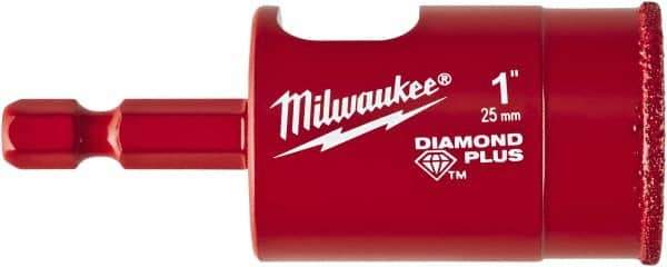 Milwaukee Tool - 1" Diam, 1-1/2" Cutting Depth, Hole Saw - Diamond Grit Saw, Continuous Edge - Exact Industrial Supply