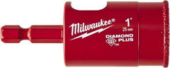 Milwaukee Tool - 1" Diam, 1-1/2" Cutting Depth, Hole Saw - Diamond Grit Saw, Continuous Edge - Exact Industrial Supply