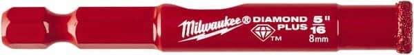Milwaukee Tool - 5/16" Diam, 1-1/2" Cutting Depth, Hole Saw - Diamond Grit Saw, Continuous Edge - Exact Industrial Supply