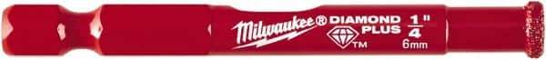 Milwaukee Tool - 1/4" Diam, 1-1/2" Cutting Depth, Hole Saw - Diamond Grit Saw, Continuous Edge - Exact Industrial Supply