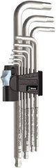 Wera - 9 Piece L-Key Hex Key Set - Hex Range 1.5 to 10mm, Stainless Steel - Exact Industrial Supply