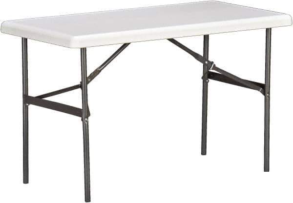 Ability One - 24" Long x 48" Wide x 29" High, Rectangular Folding Table - Platinum - Exact Industrial Supply