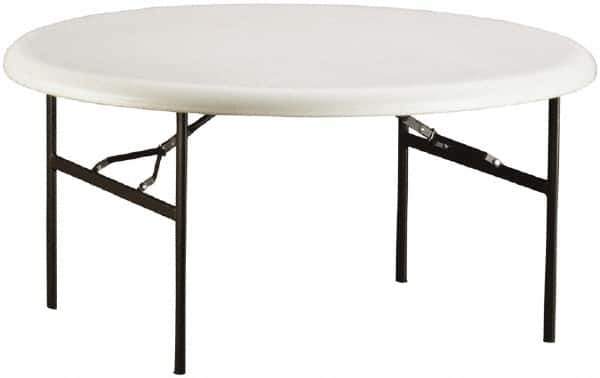 Ability One - 60" Wide x 29" High x 60" Diam, Round Folding Table - Platinum - Exact Industrial Supply