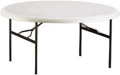 Ability One - 60" Wide x 29" High x 60" Diam, Round Folding Table - Platinum - Exact Industrial Supply