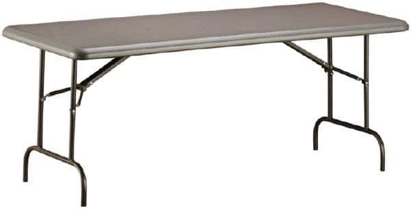Ability One - 72" Long x 30" Wide x 29" High, Rectangular Folding Table - Charcoal - Exact Industrial Supply