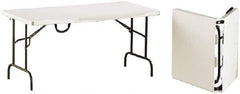 Ability One - 60" Long x 30" Wide x 29" High, Rectangular Folding Table - Platinum - Exact Industrial Supply