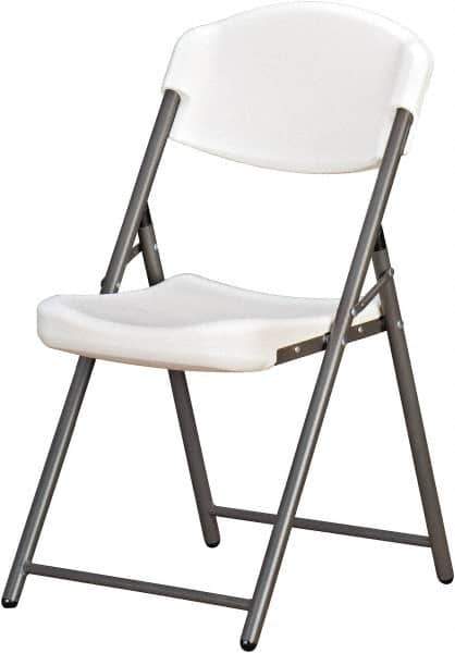 Ability One - 18-3/8" Wide x 5-1/4" Deep x 14-1/2" High, Plastic & Steel Standard Folding Chair - Platinum - Exact Industrial Supply