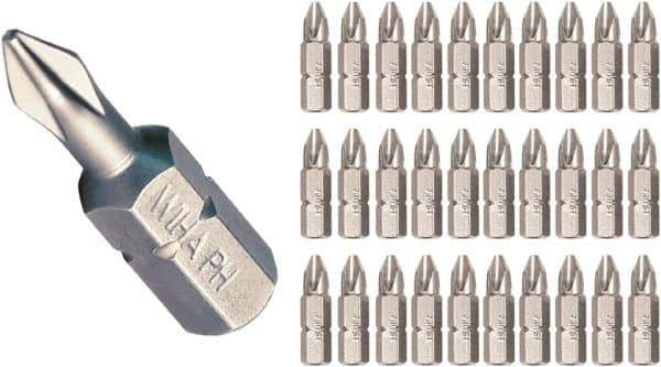 Wiha - #1, Insert Phillips Screwdriver Bit - 1/4" Drive, - Exact Industrial Supply