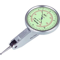 Mahr - Dial Test Indicators; Maximum Measurement (Decimal Inch): 0.0150 ; Maximum Measurement (mm): 0.30 ; Dial Graduation (Decimal Inch): 0.000500 ; Dial Graduation (mm): 0.0127 ; Dial Reading: 15-0-15 ; Dial Diameter (Inch): 1.5 - Exact Industrial Supply