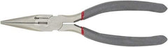 Clauss - 8" OAL, 2-7/8" Jaw Length x 7/8" Jaw Width, Long Nose Side Cutting Needle Nose Pliers - Needle Nose Jaw, Standard Head, Comfort Grip Handles - Exact Industrial Supply