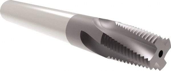 Allied Machine and Engineering - 1/4-18, 3/8-18 NPT, 0.305" Cutting Diam, 4 Flute, Solid Carbide Helical Flute Thread Mill - Internal/External Thread, 5/8" LOC, 3" OAL - Exact Industrial Supply