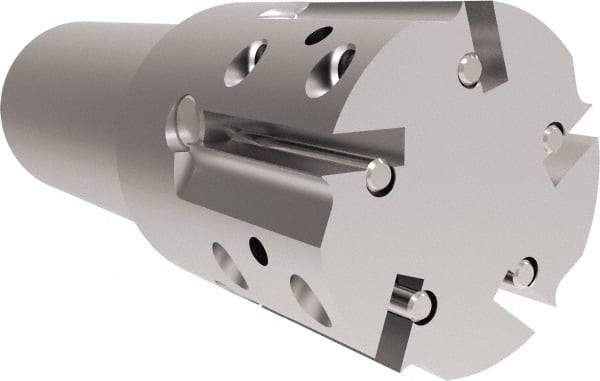 Allied Machine and Engineering - 1.755 (Straight), 1.888 (Tapered)" Cut Diam, 1-1/4" Shank Diam, Internal/External Indexable Thread Mill - Multiple Insert Styles, 38.1mm Insert Size, Toolholder Style THP, 4 1/2" OAL - Exact Industrial Supply