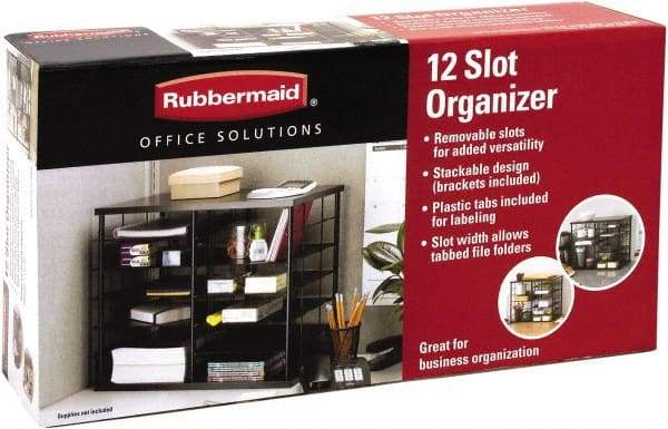 Rubbermaid - Black Document Organizer - Wood, MDF, Laminate - Exact Industrial Supply