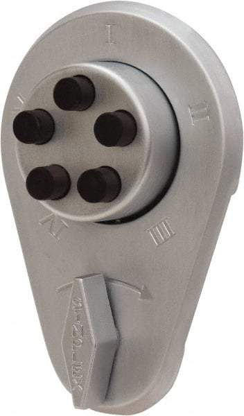 Kaba Access - 1-3/8 to 1-1/2" Door Thickness, Satin Chrome Finish, Push Button Deadbolt - Nonhanded Handling, Combination Override, Keyless Cylinder - Exact Industrial Supply