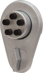 Kaba Access - 1-3/4 to 2-1/8" Door Thickness, Satin Chrome Finish, Push Button Deadbolt - Nonhanded Handling, Combination Override, Keyless Cylinder - Exact Industrial Supply