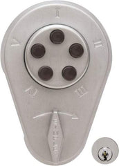 Kaba Access - 1-3/8 to 1-1/2" Door Thickness, Zamak Finish, Push Button Deadbolt - Key Override - Exact Industrial Supply