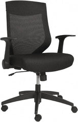 ALERA - 36-5/8 to 42-7/8" High Mid Back Chair - 26" Wide x 22-1/2" Deep, Fabric Mesh Seat, Black - Exact Industrial Supply