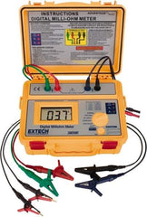 Extech - Digital LCD Display, 0.002 Megohm Electrical Insulation Resistance Tester & Megohmmeter - Powered by AA Battery - Exact Industrial Supply