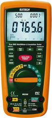 Extech - Digital LCD Display, 4,000 Megohm Electrical Insulation Resistance Tester & Megohmmeter - 1,000 VAC/VDC Max Test Voltage, Powered by 1.5V AA Battery - Exact Industrial Supply