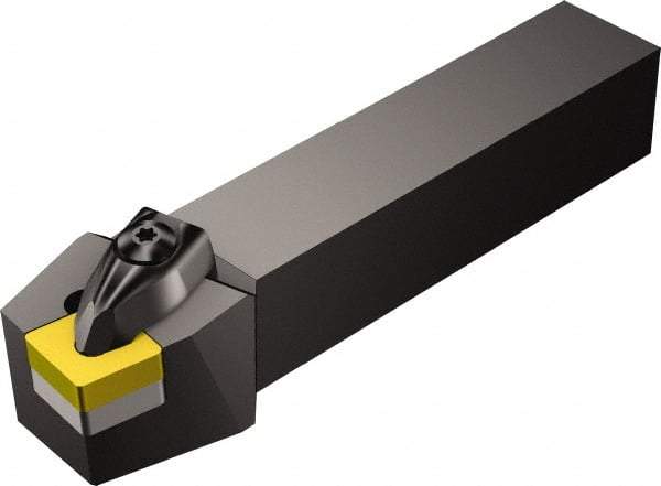 Sandvik Coromant - DCRN, Left Hand Cut, 15° Lead Angle, 1" Shank Height x 1" Shank Width, Negative Rake Indexable Turning Toolholder - 6" OAL, CNMG 12 04 08 Insert Compatibility, Series T-Max P - Exact Industrial Supply