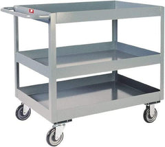 Jamco - 1,200 Lb Capacity, 48" Wide x 24" Long x 39" High Deep Shelf Cart - 3 Shelf, Steel - Exact Industrial Supply