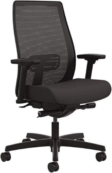Hon - 46" High Mid Back Chair - 28" Wide x 29" Deep, Fabric Mesh Seat, Black - Exact Industrial Supply