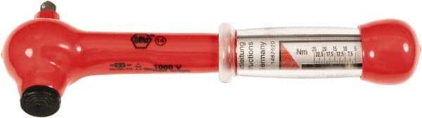 Wiha - 1/4" Drive Insulated Torque Wrench - 5 N/m to 25 N/m Torque, 8-1/4" OAL - Exact Industrial Supply