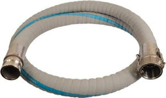 Continental ContiTech - 3" Inside x 3.59" Outside Diam, 220°F, Male x Female Camlock Food & Beverage Hose - 4-1/2" Bend Radius, Gray, 20' Long, 200 Max psi, 29 Vacuum Rating - Exact Industrial Supply