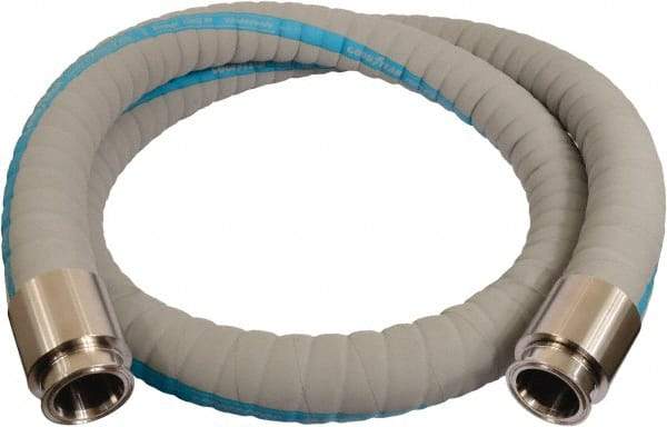 Continental ContiTech - 1-1/2" Inside x 2-1/50" Outside Diam, 220°F, Tri-Clovers Food & Beverage Hose - 2.3" Bend Radius, Gray, 20' Long, 250 Max psi, 29 Vacuum Rating - Exact Industrial Supply
