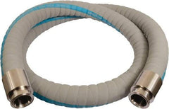 Continental ContiTech - 3" Inside x 3.59" Outside Diam, 220°F, Tri-Clovers Food & Beverage Hose - 4-1/2" Bend Radius, Gray, 15' Long, 200 Max psi, 29 Vacuum Rating - Exact Industrial Supply