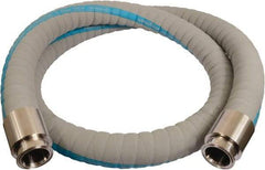 Continental ContiTech - 1" Inside x 1.56" Outside Diam, 220°F, Tri-Clovers Food & Beverage Hose - 1-1/2" Bend Radius, Gray, 10' Long, 250 Max psi, 29 Vacuum Rating - Exact Industrial Supply