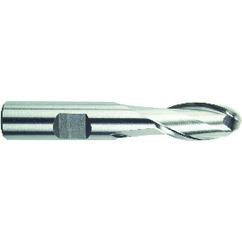 7/8" Dia. - 4-1/2" OAL - HSS-TiN - Ball Nose SE EM - 2 FL - Exact Industrial Supply