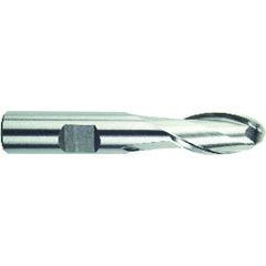 7/8" Dia. - 4-1/2" OAL - HSS-TiN - Ball Nose SE EM - 2 FL - Exact Industrial Supply