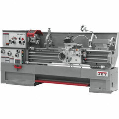 Jet - 18" Swing, 60" Between Centers, 230 Volt, Triple Phase Engine Lathe - 7MT Taper, 7-1/2 hp, 25 to 1,800 RPM, 3-1/8" Bore Diam, 40" Deep x 49" High x 116-1/2" Long - Exact Industrial Supply