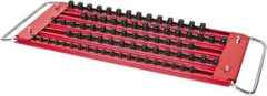 Value Collection - 76 Piece Capacity Locking Socket Organizer Tray - 1/4, 3/8 & 1/2" Drive, Red - Exact Industrial Supply