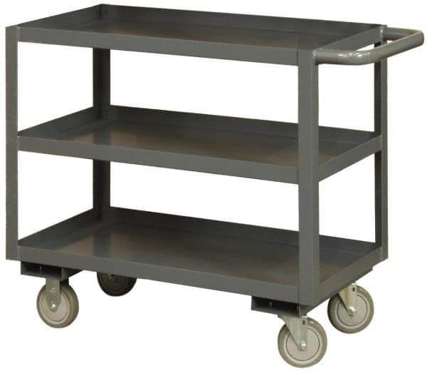 Durham - 1,200 Lb Capacity, 24" Wide x 48" Long x 37-5/8" High Heavy Duty Service Cart - 3 Shelf, Steel - Exact Industrial Supply