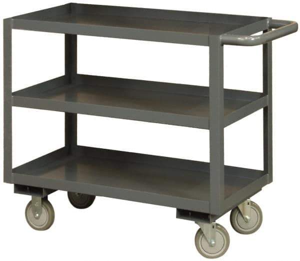 Durham - 3,000 Lb Capacity, 24" Wide x 36" Long x 48" High Heavy Duty Service Cart - 3 Shelf, Steel - Exact Industrial Supply