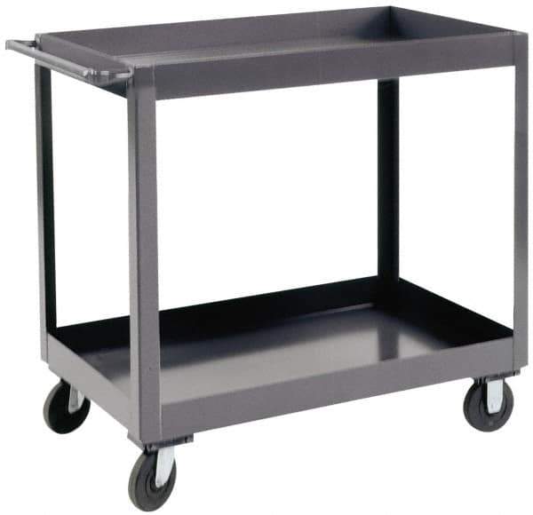 Durham - 1,200 Lb Capacity, 18" Wide x 30" Long x 37-5/8" High Heavy Duty Service Cart - 2 Shelf, Steel - Exact Industrial Supply