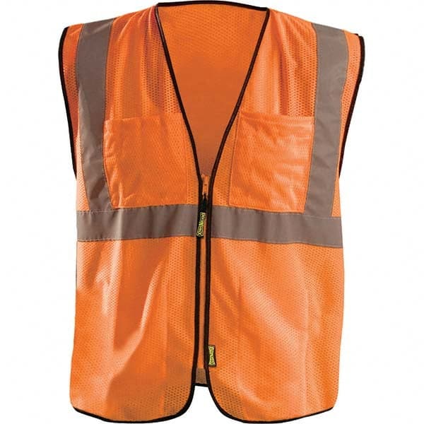 OccuNomix - Size 2X/3XL HI-Vis Orange Mesh Surveyor's High Visibility Vest - Exact Industrial Supply