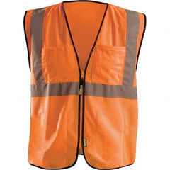 OccuNomix - Size S/M HI-Vis Orange Mesh Surveyor's High Visibility Vest - Exact Industrial Supply