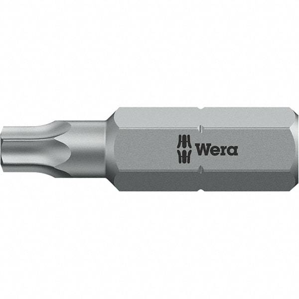 Wera - 1/4" Drive T1 Torx Screwdriver Bit - 1" OAL, Insert Bit - Exact Industrial Supply