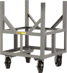 Little Giant - 3,000 Lb Capacity Steel Ergonomic Bar Cradle Truck - Steel Deck, 24" OAW, 24" Platform Length, Phenolic Casters - Exact Industrial Supply